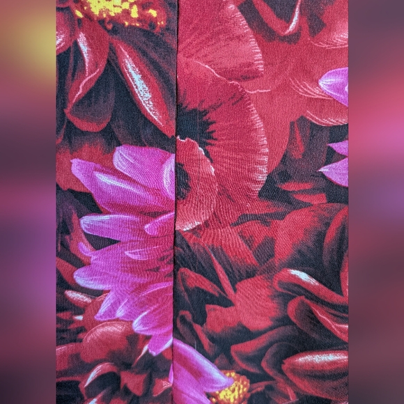 Dolce & Gabbana Red/Pink Floral Silk Midi Sleeveles Dress Zip Back Size 46 US 10 - Picture 6 of 13